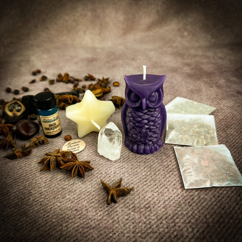 Wise Owl Wishing Star Candle Spell Kit - Wisdom & Success by Parlour of Wonders