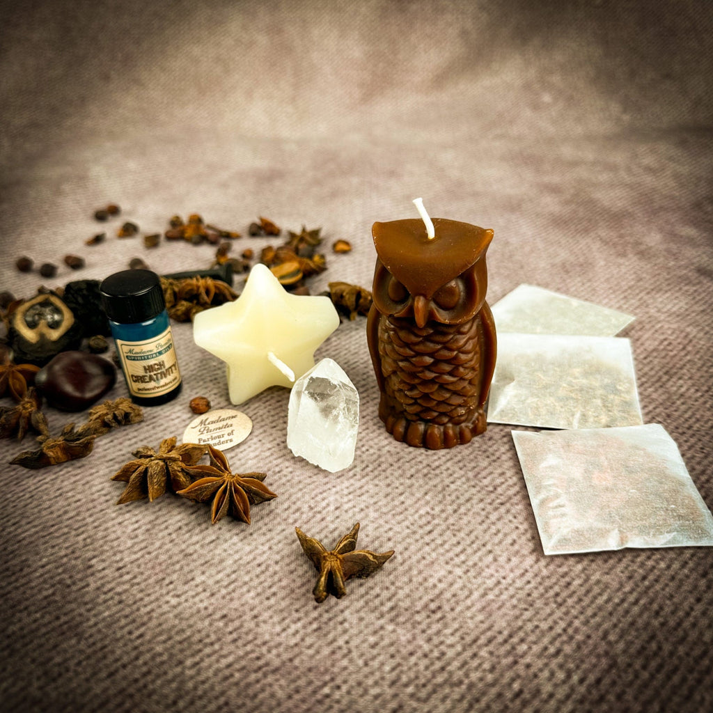 Wise Owl Wishing Star Candle Spell Kit - Wisdom & Success by Parlour of Wonders