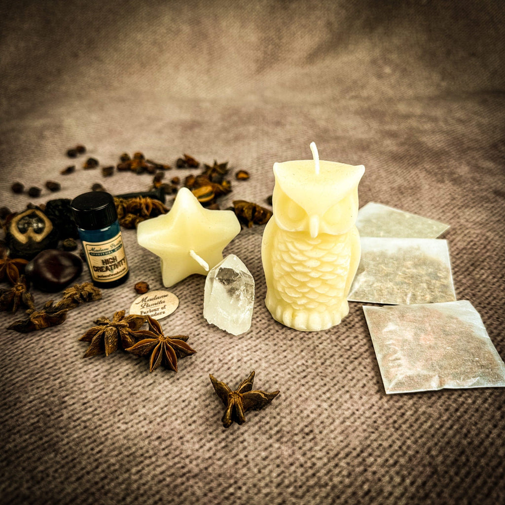 Wise Owl Wishing Star Candle Spell Kit - Wisdom & Success by Parlour of Wonders
