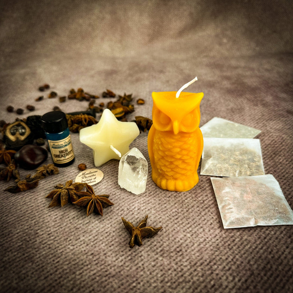Wise Owl Wishing Star Candle Spell Kit - Wisdom & Success by Parlour of Wonders