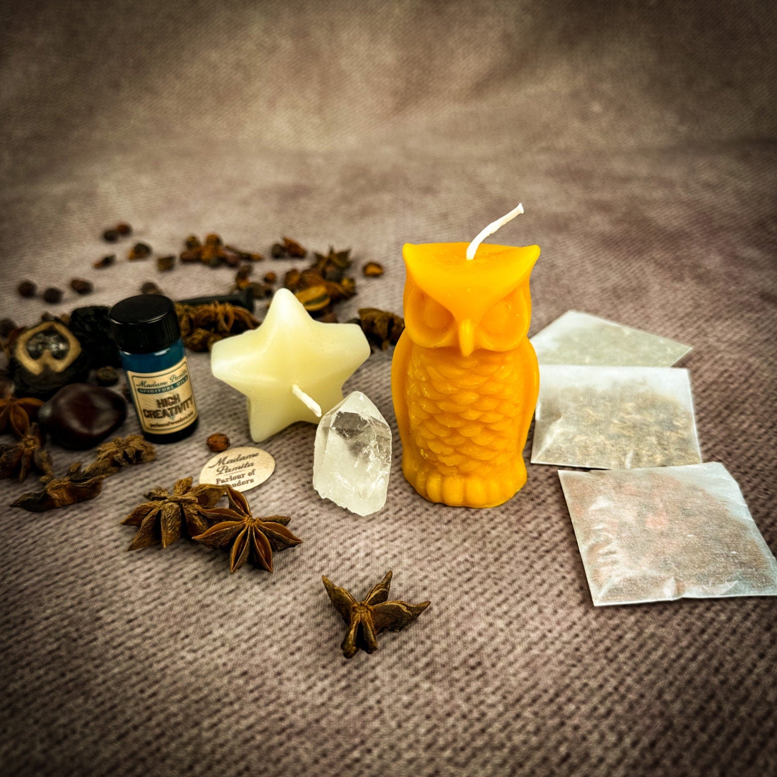 Wise Owl Wishing Star Candle Spell Kit - Wisdom & Success by Parlour of Wonders