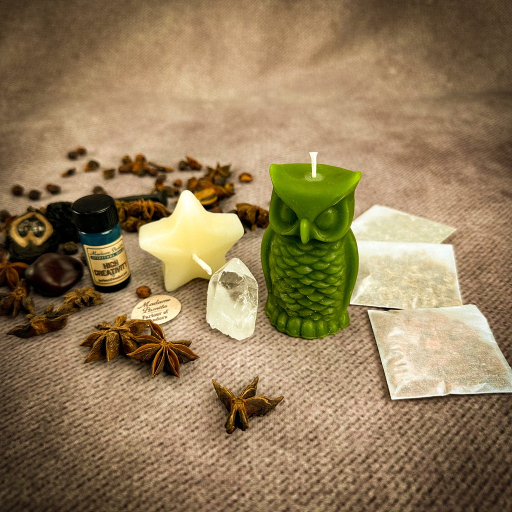 Wise Owl Wishing Star Candle Spell Kit - Wisdom & Success by Parlour of Wonders