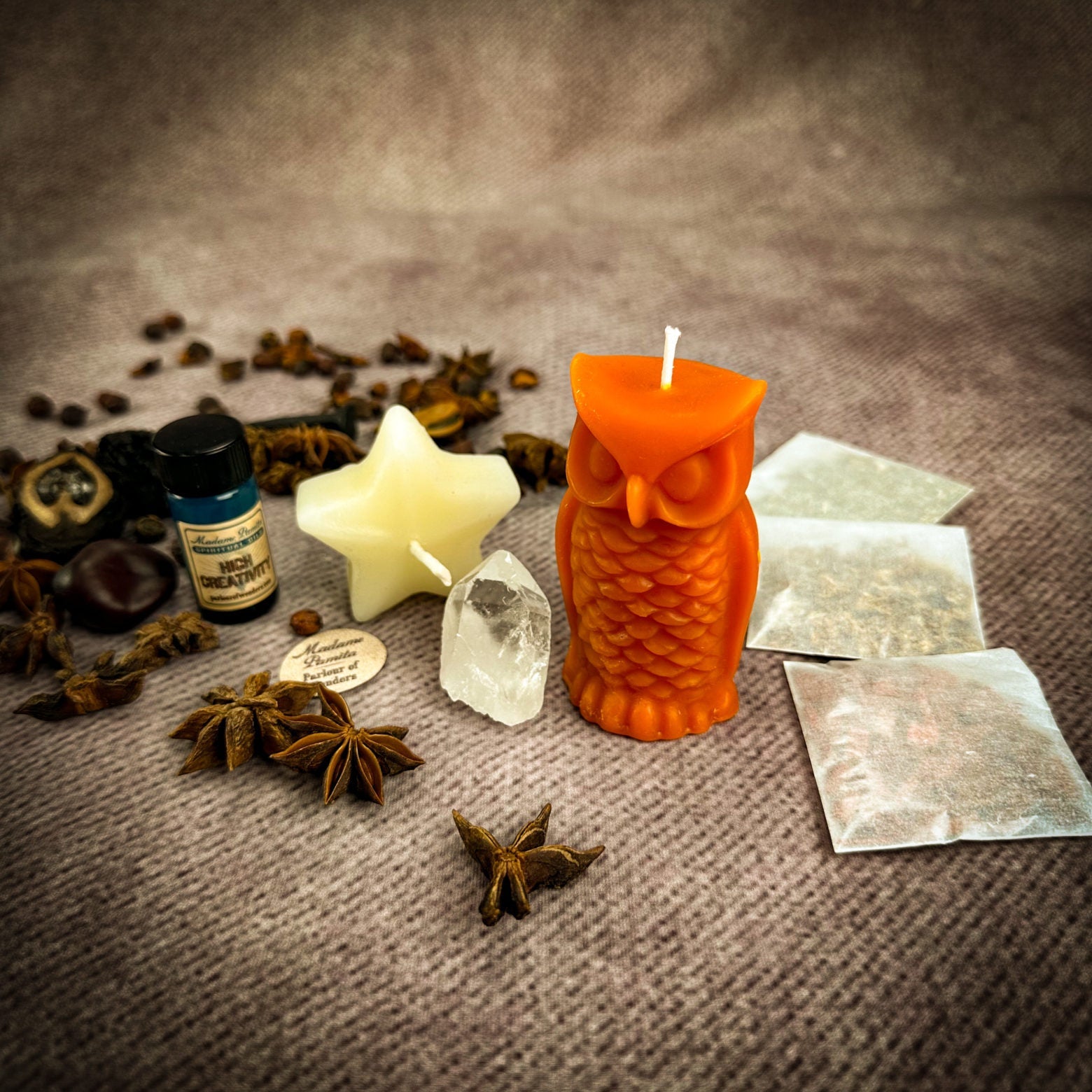Wise Owl Wishing Star Candle Spell Kit - Wisdom & Success by Parlour of Wonders