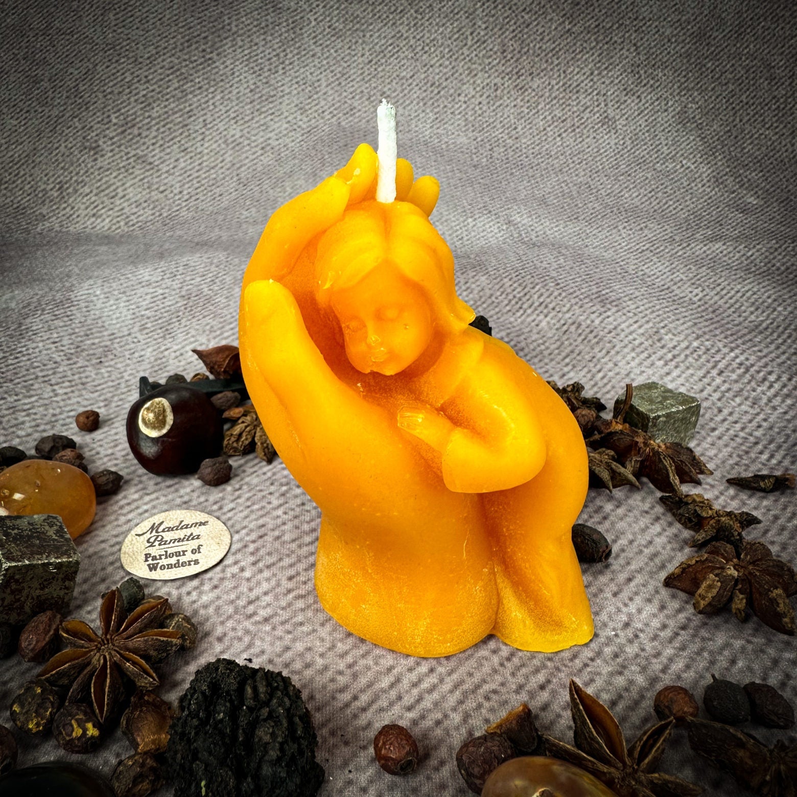 Beeswax Mother and Child Spell Candle - Protection, Fertility & Family Blessing by Parlour of Wonders