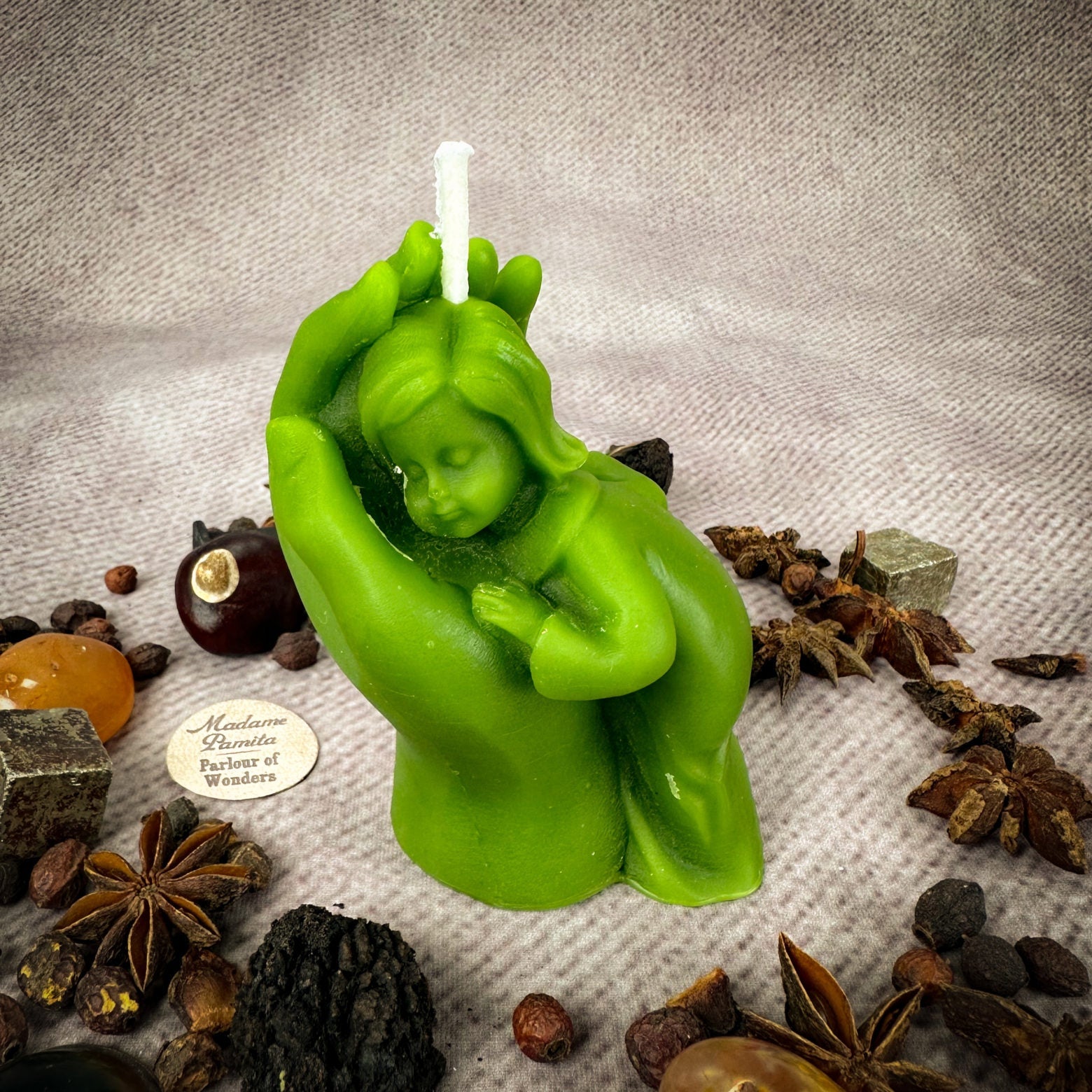 Beeswax Mother and Child Spell Candle - Protection, Fertility & Family Blessing by Parlour of Wonders