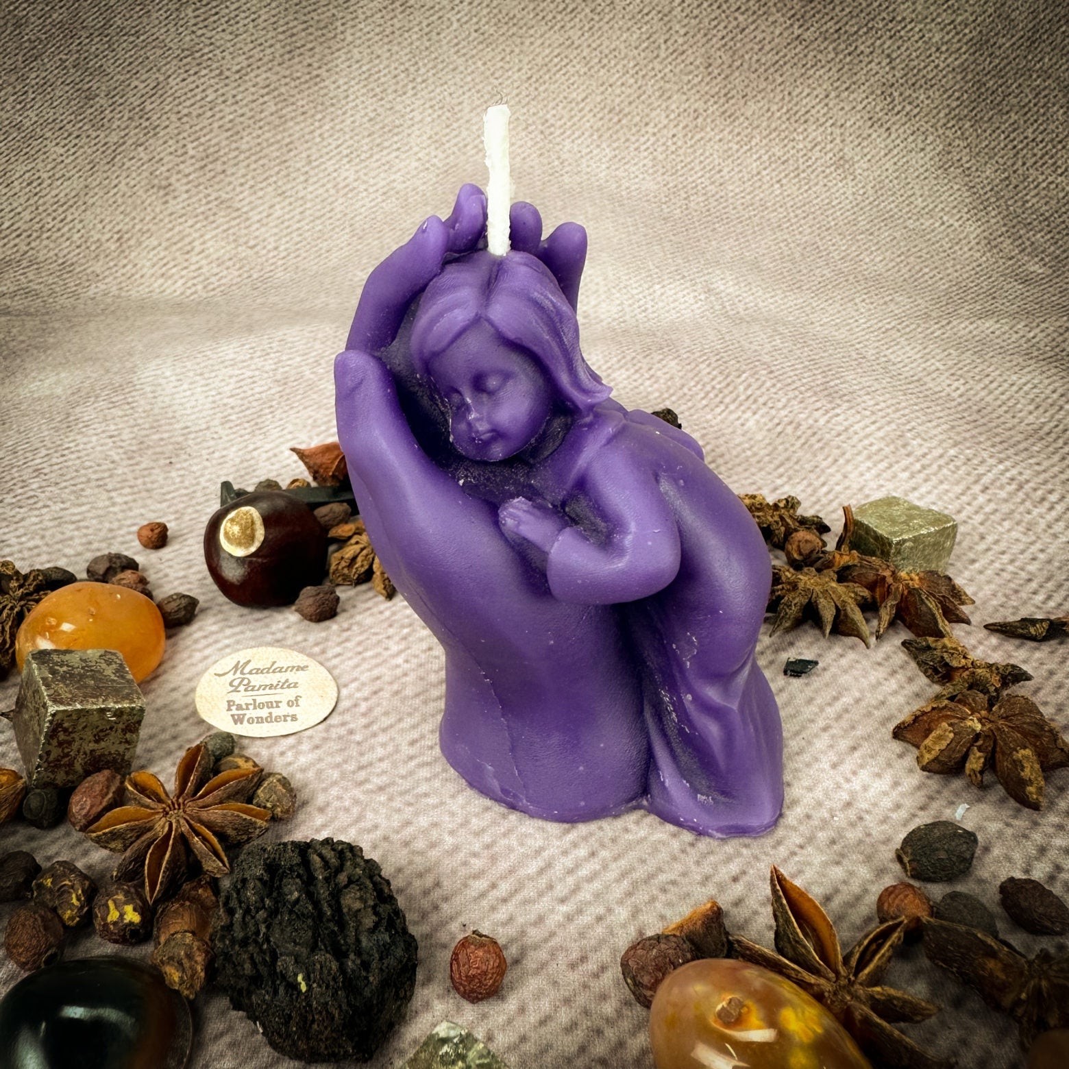 Beeswax Mother and Child Spell Candle - Protection, Fertility & Family Blessing by Parlour of Wonders