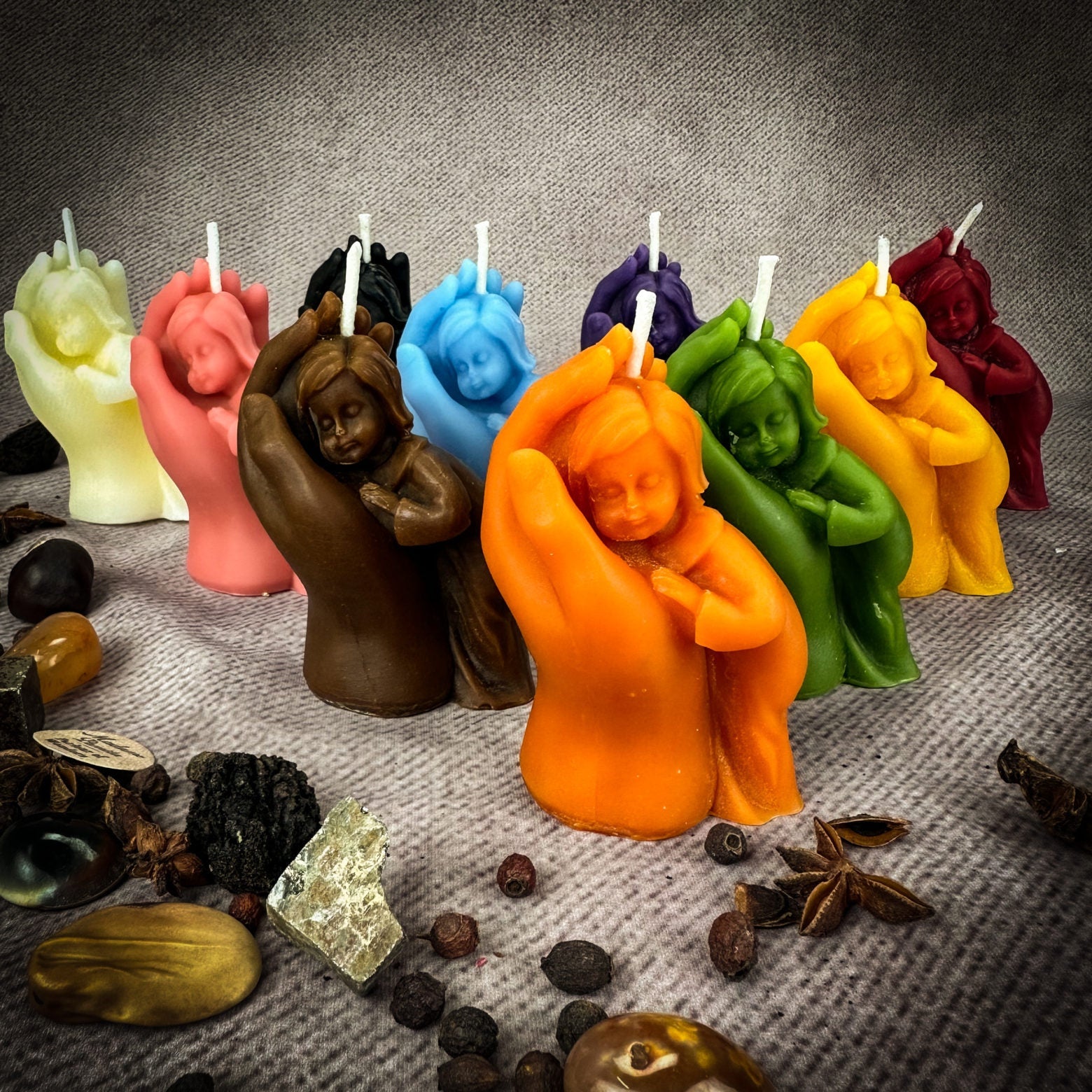 Beeswax Mother and Child Spell Candle - Protection, Fertility & Family Blessing by Parlour of Wonders