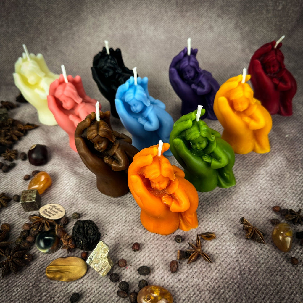 Beeswax Mother and Child Spell Candle - Protection, Fertility & Family Blessing by Parlour of Wonders