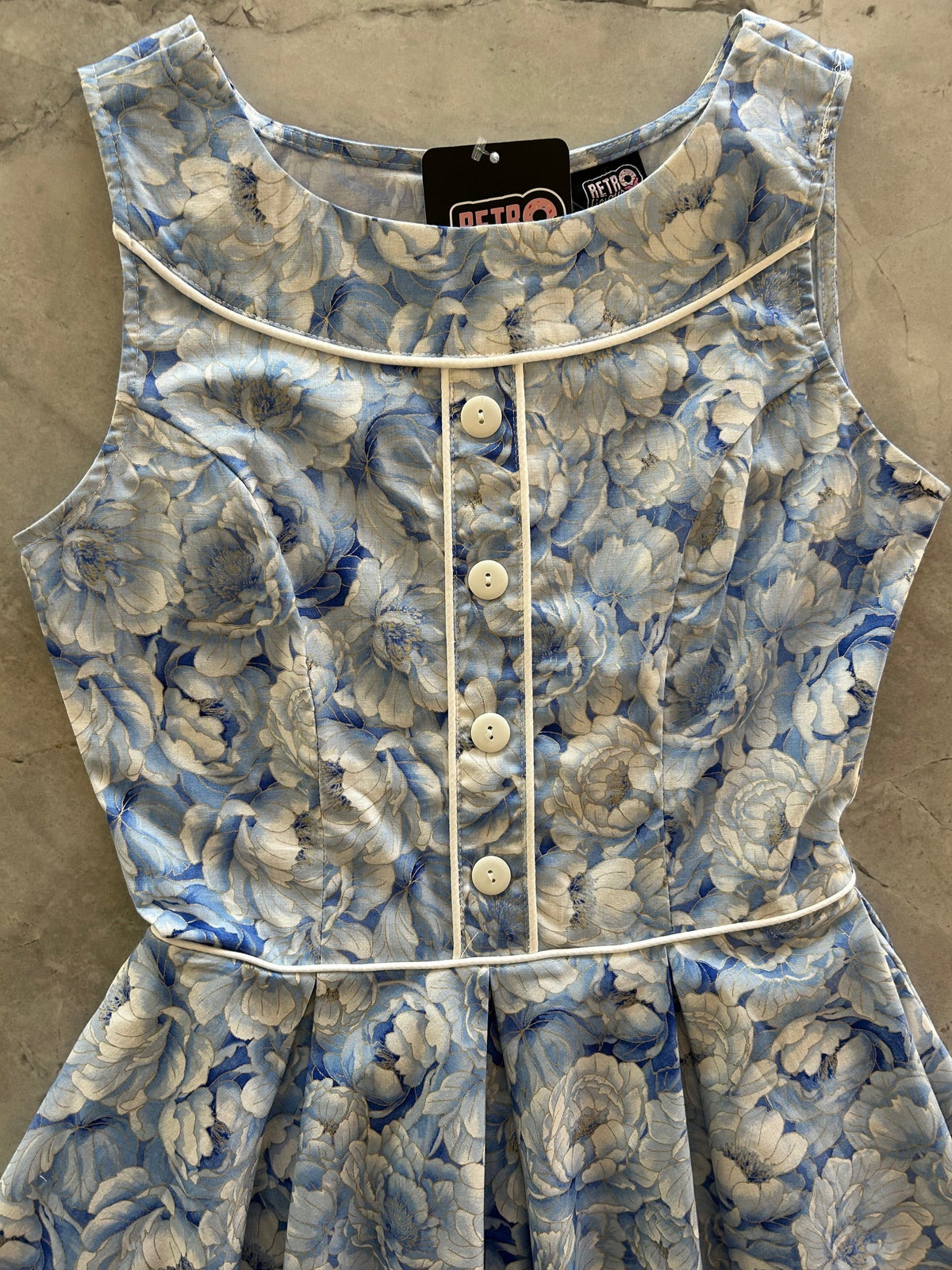 Elizabeth Dress in Sky Floral by Retrolicious