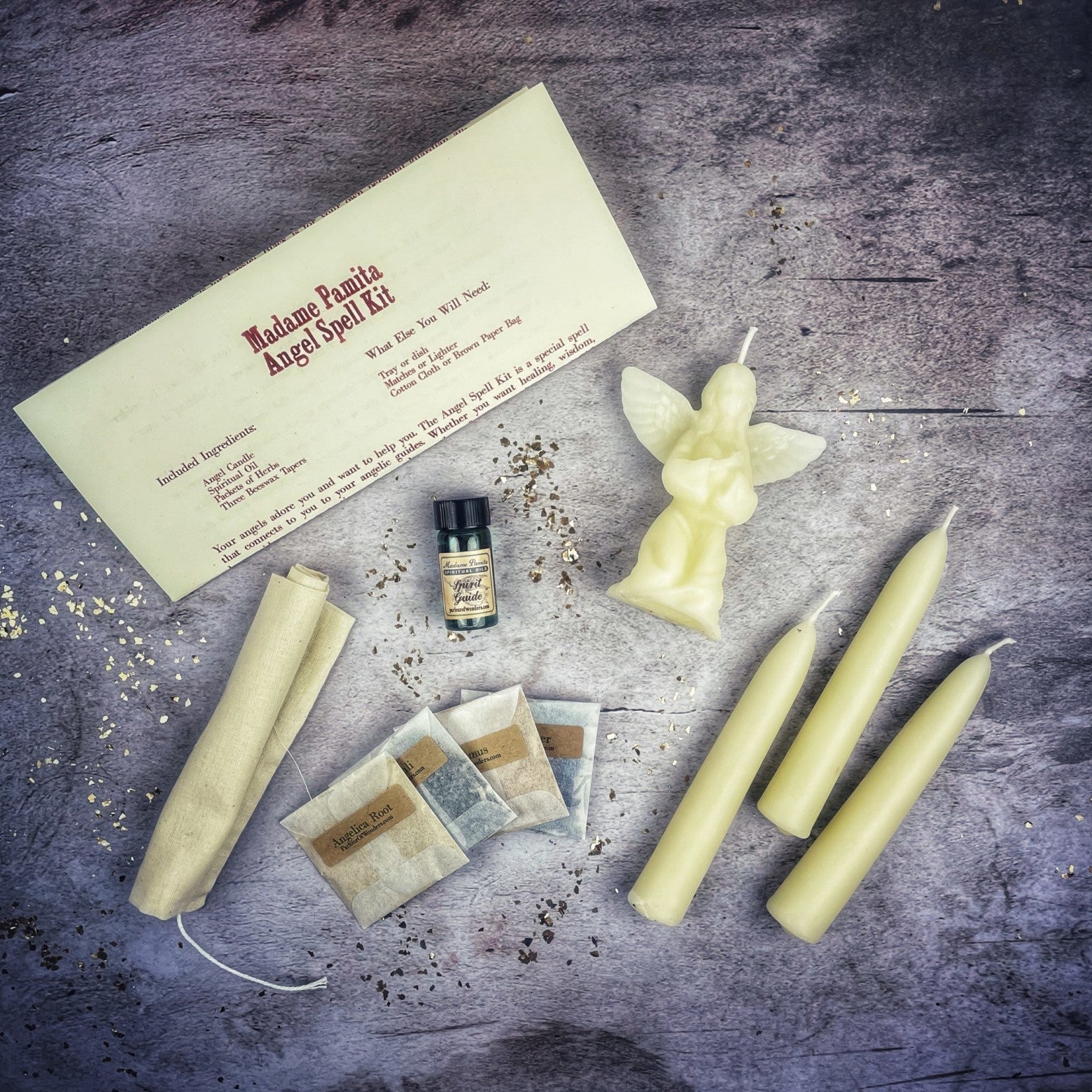 Angel Candle Spell Kit - Connect with Spirit Guides & Divine Blessings by Parlour of Wonders