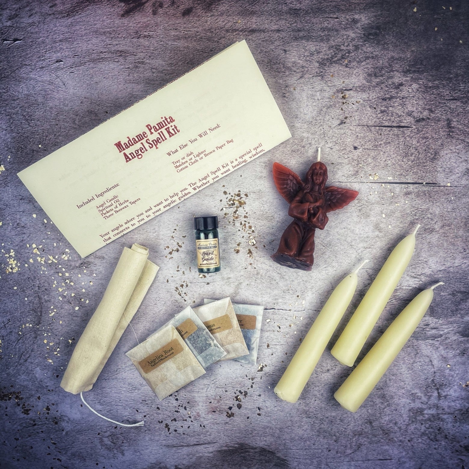 Angel Candle Spell Kit - Connect with Spirit Guides & Divine Blessings by Parlour of Wonders