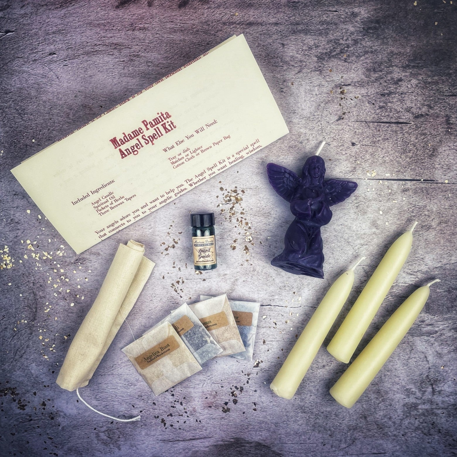 Angel Candle Spell Kit - Connect with Spirit Guides & Divine Blessings by Parlour of Wonders