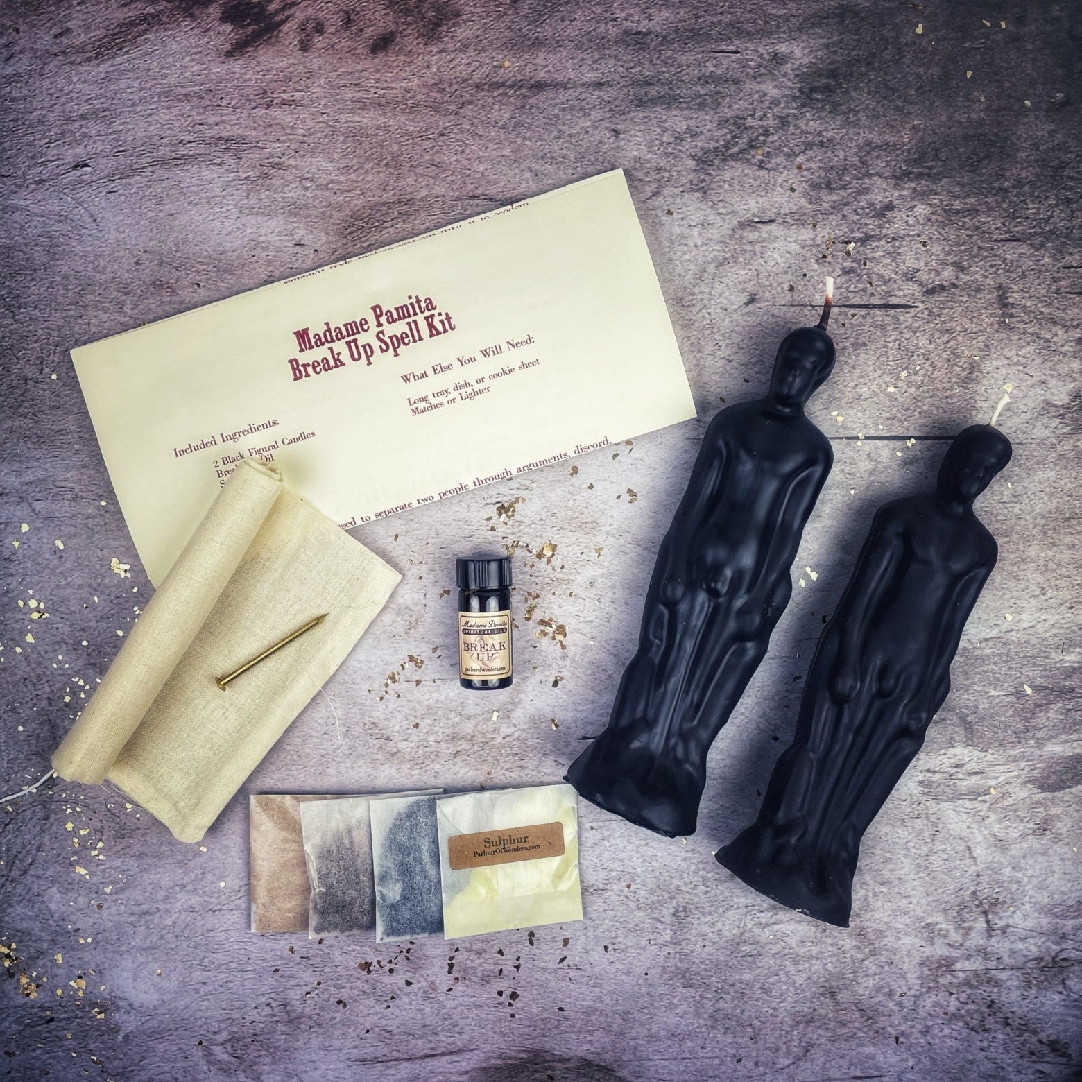 Break Up Candle Spell Kit - Male/Male - End Relationships & Partnerships by Parlour of Wonders
