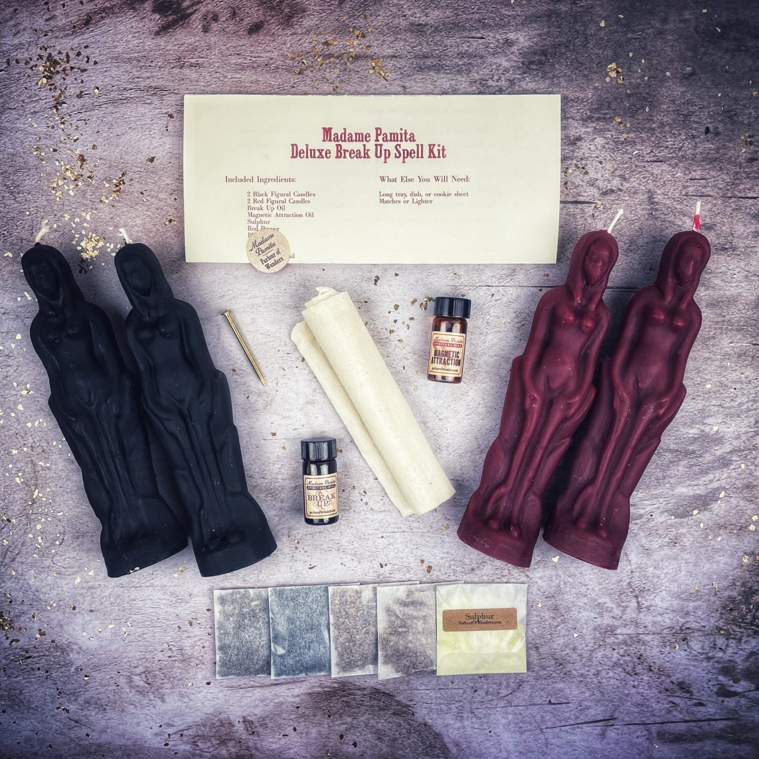Deluxe Break Up Candle Spell Kit - Female/Female - Separation & Love Direction by Parlour of Wonders