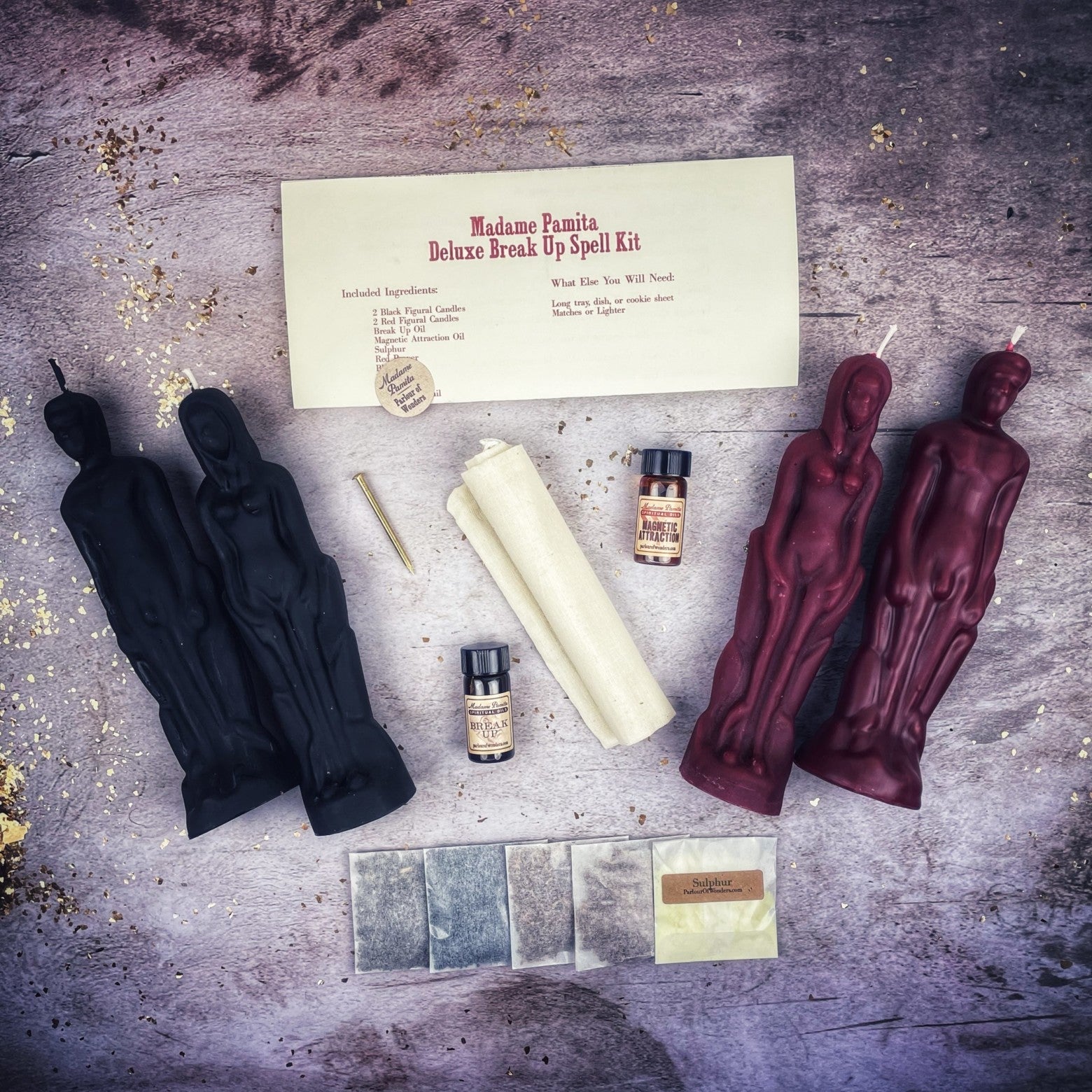 Deluxe Break Up Candle Spell Kit - Female/Male - Separation & Love Direction by Parlour of Wonders