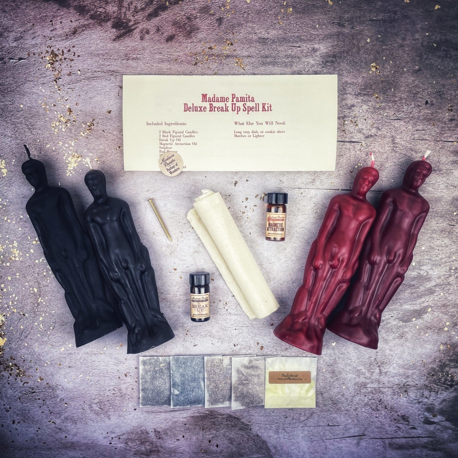 Deluxe Break Up Candle Spell Kit - Male/Male - Separation & Love Direction by Parlour of Wonders