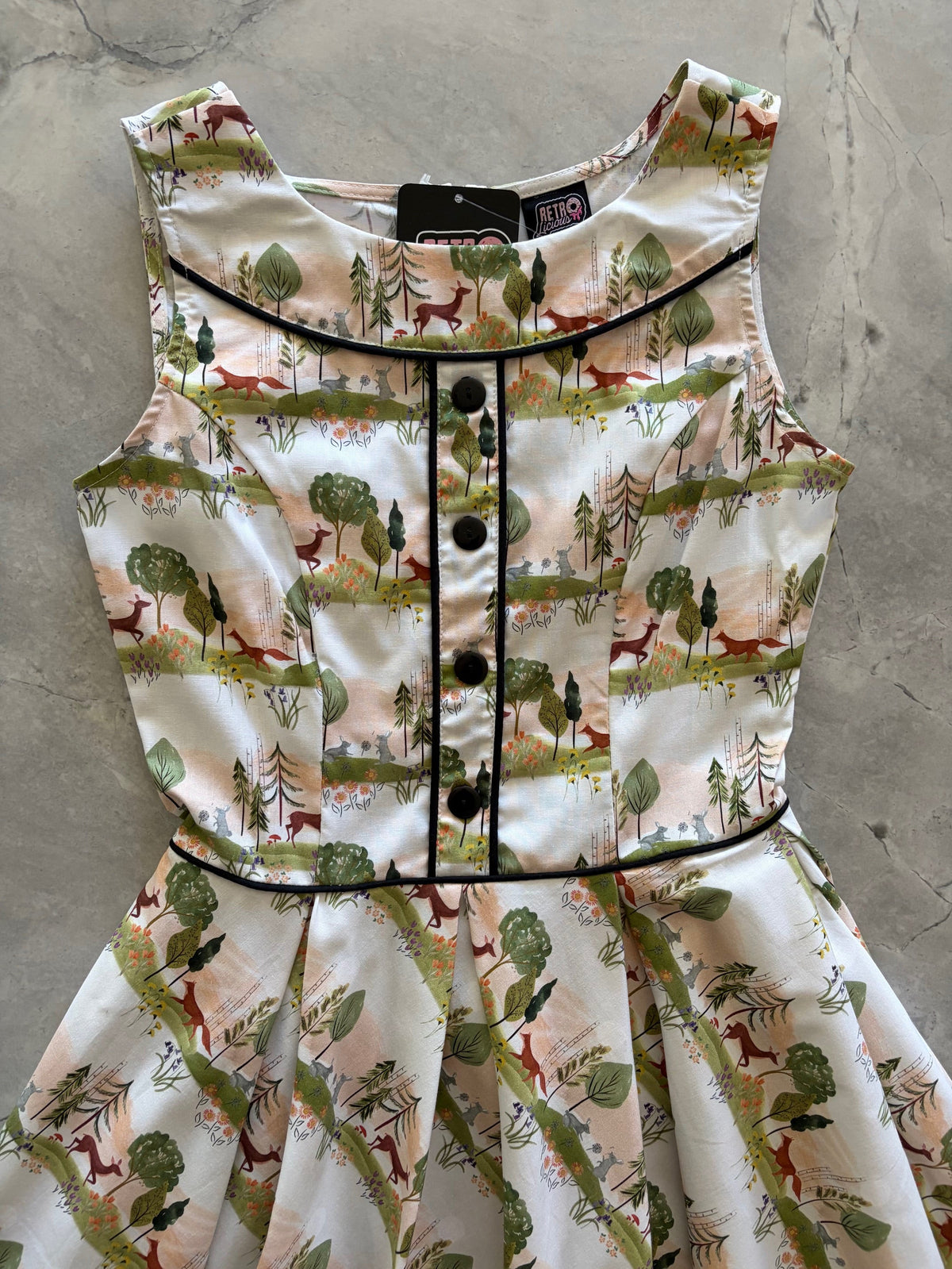 Elizabeth Dress in Woodland Sunset by Retrolicious