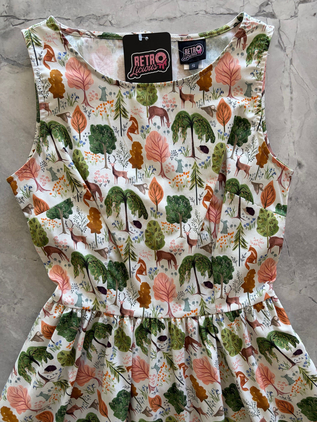 Woodland Vintage Dress in Cream by Retrolicious