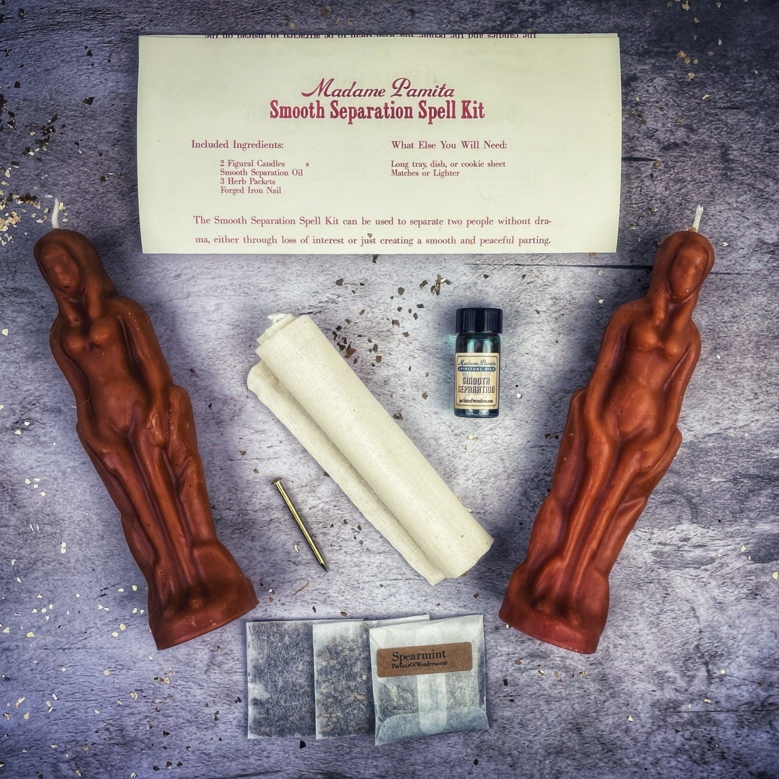Smooth Separation Candle Spell Kit - Female/Female | Peaceful Parting by Parlour of Wonders