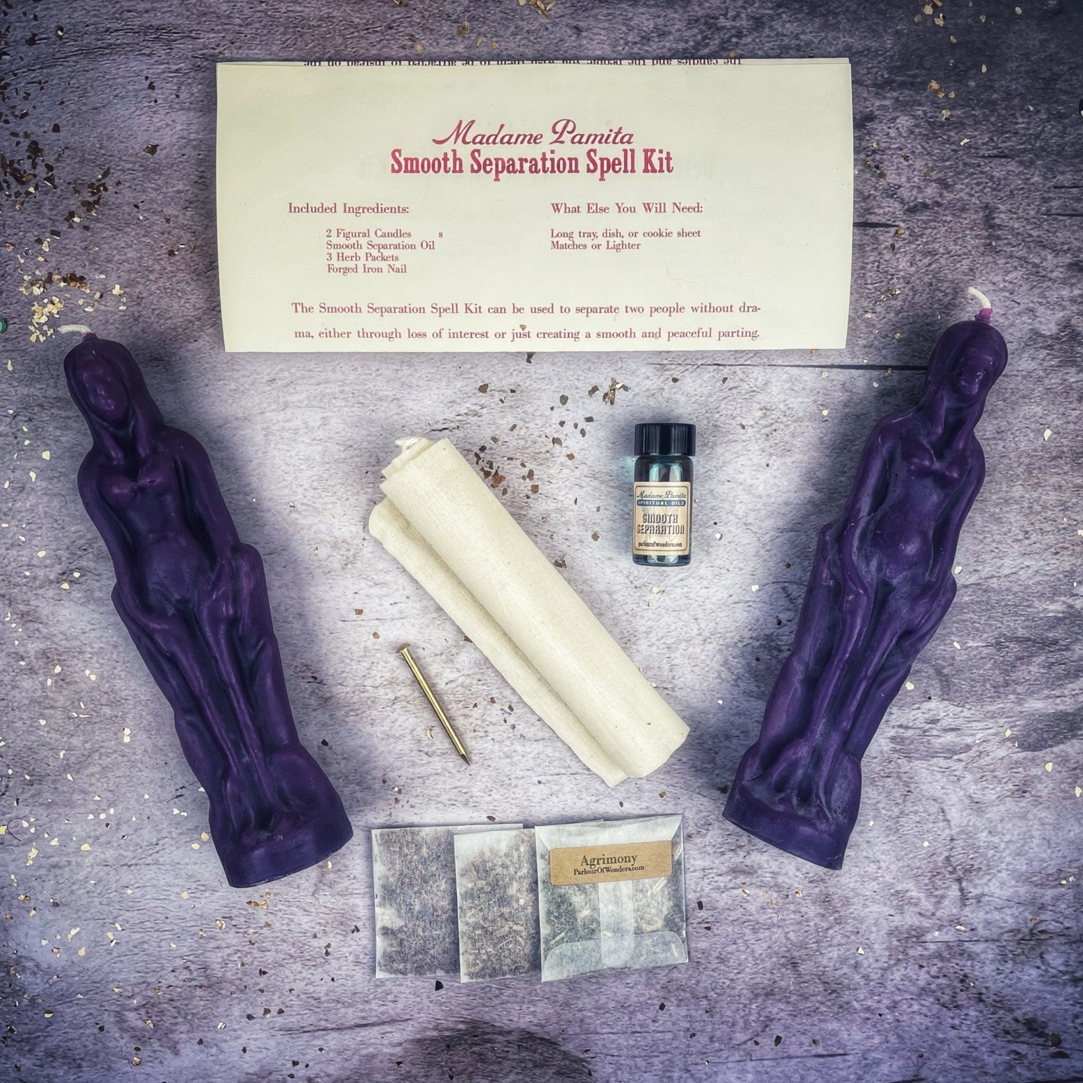 Smooth Separation Candle Spell Kit - Female/Female | Peaceful Parting by Parlour of Wonders