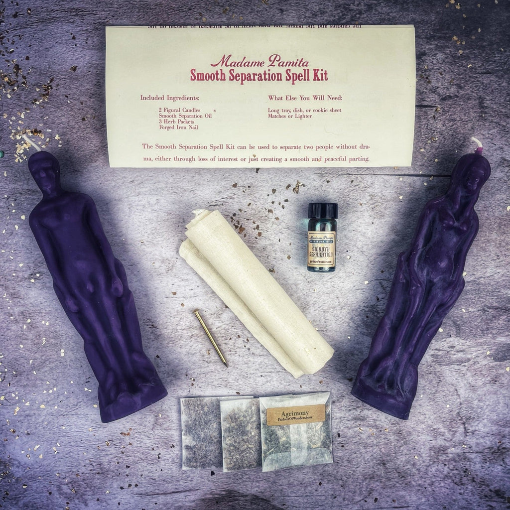 Smooth Separation Candle Spell Kit - Female/Male | Peaceful Parting by Parlour of Wonders