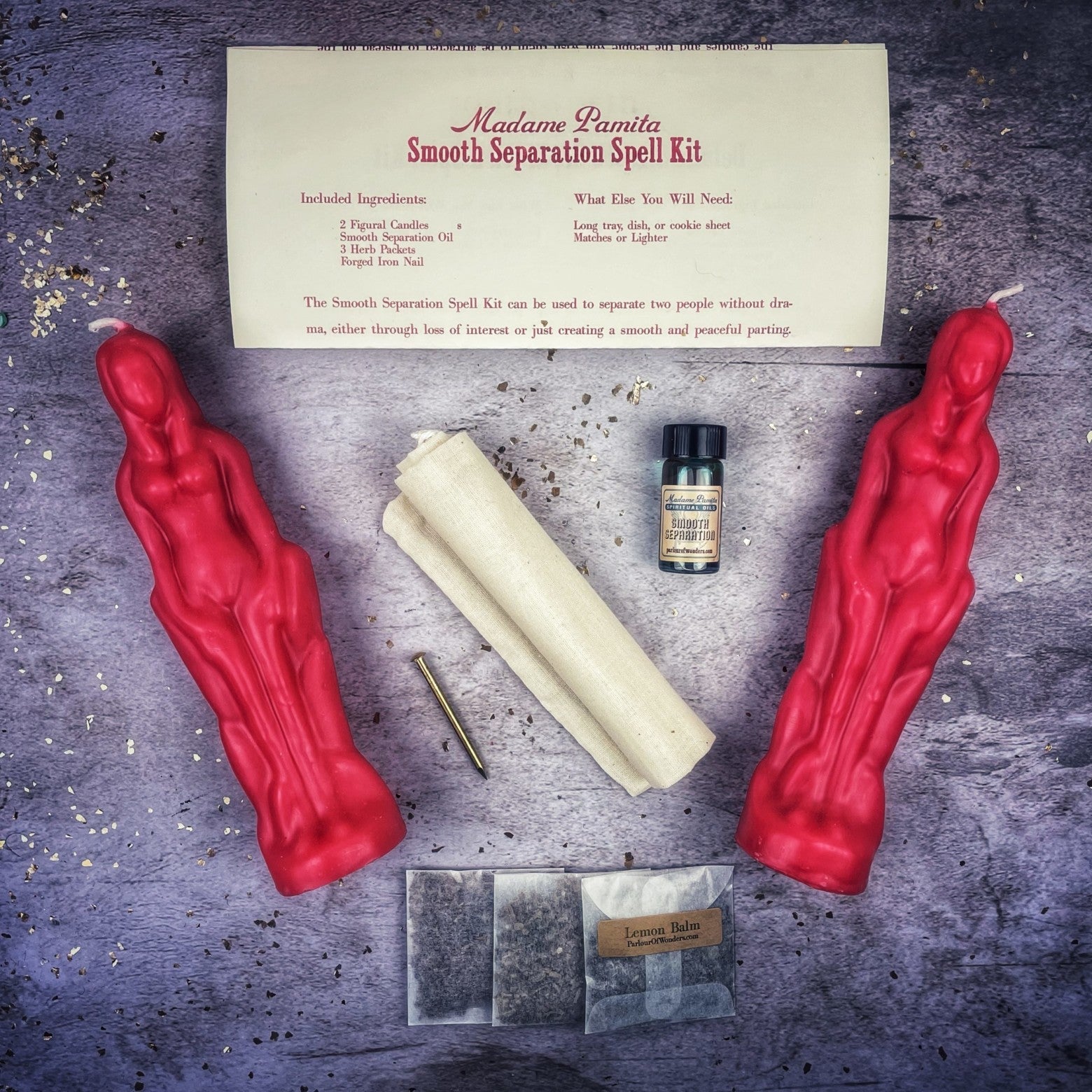 Smooth Separation Candle Spell Kit - Female/Female | Peaceful Parting by Parlour of Wonders