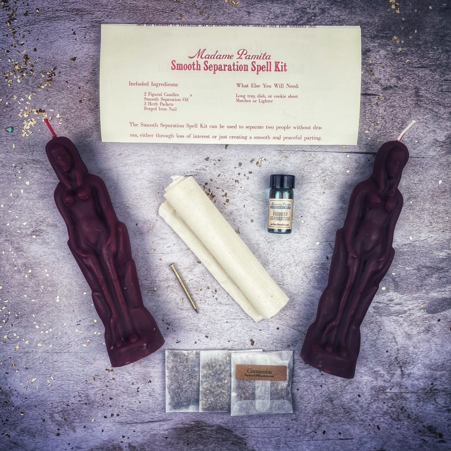 Smooth Separation Candle Spell Kit - Female/Female | Peaceful Parting by Parlour of Wonders