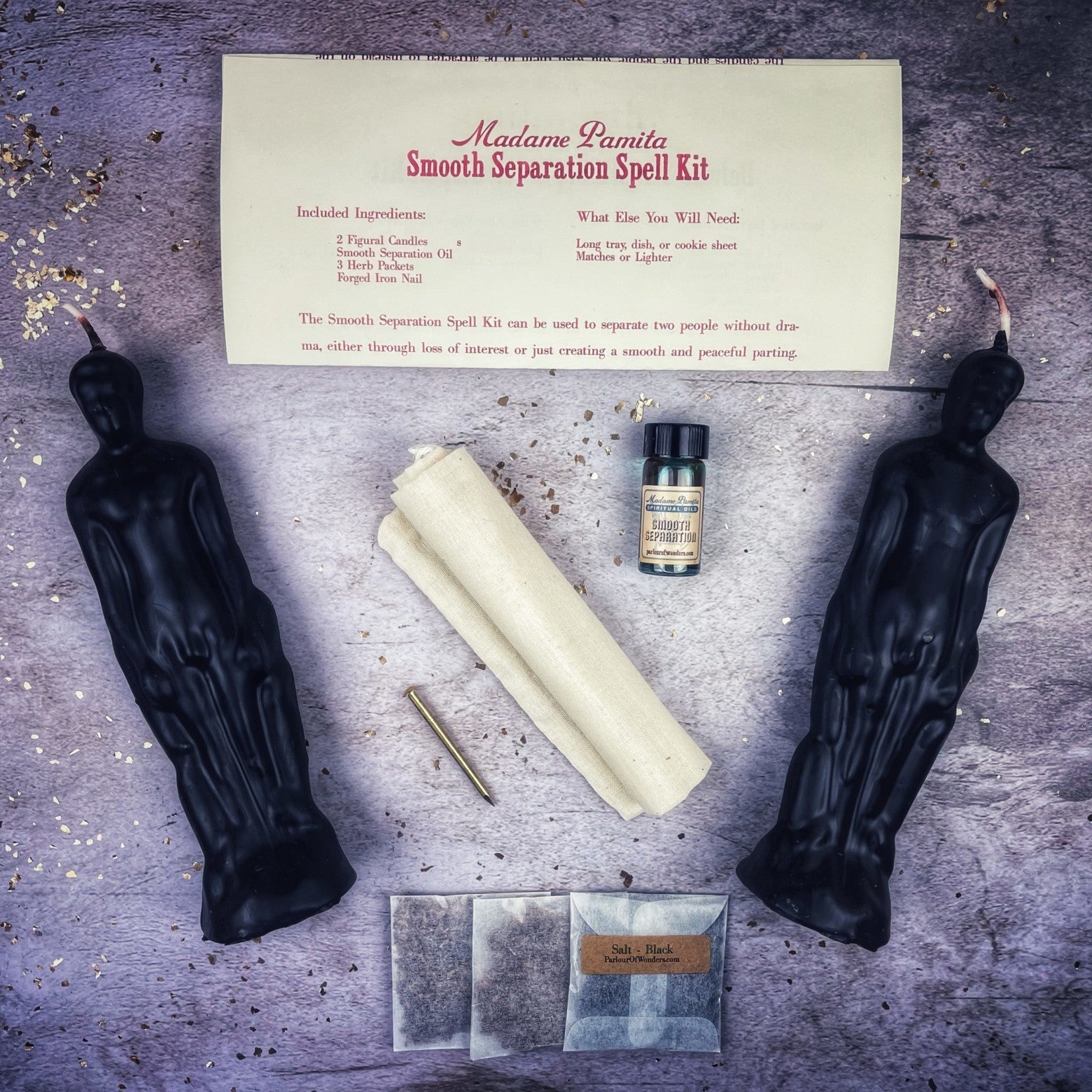 Smooth Separation Candle Spell Kit - Male/Male | Peaceful Parting by Parlour of Wonders