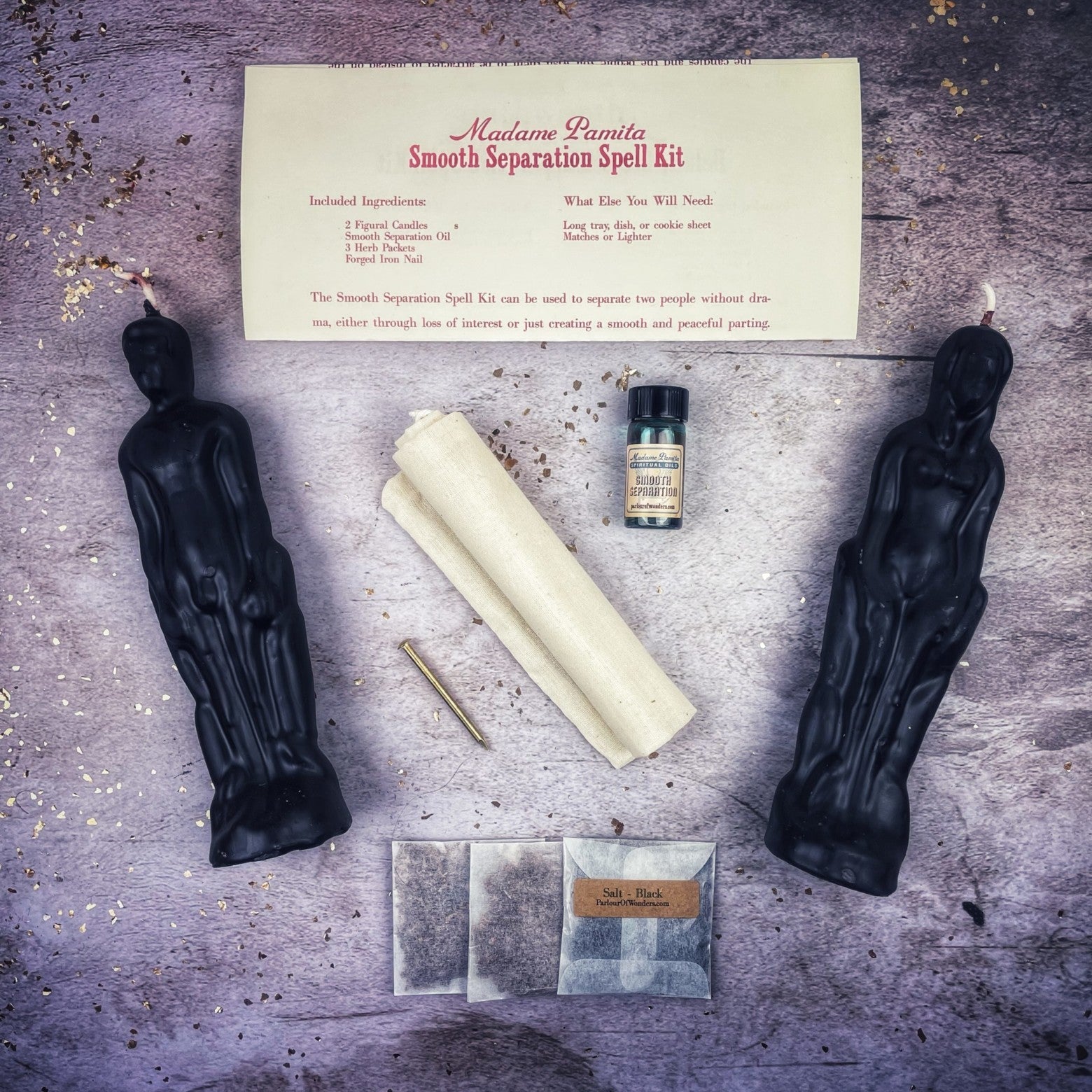 Smooth Separation Candle Spell Kit - Female/Male | Peaceful Parting by Parlour of Wonders