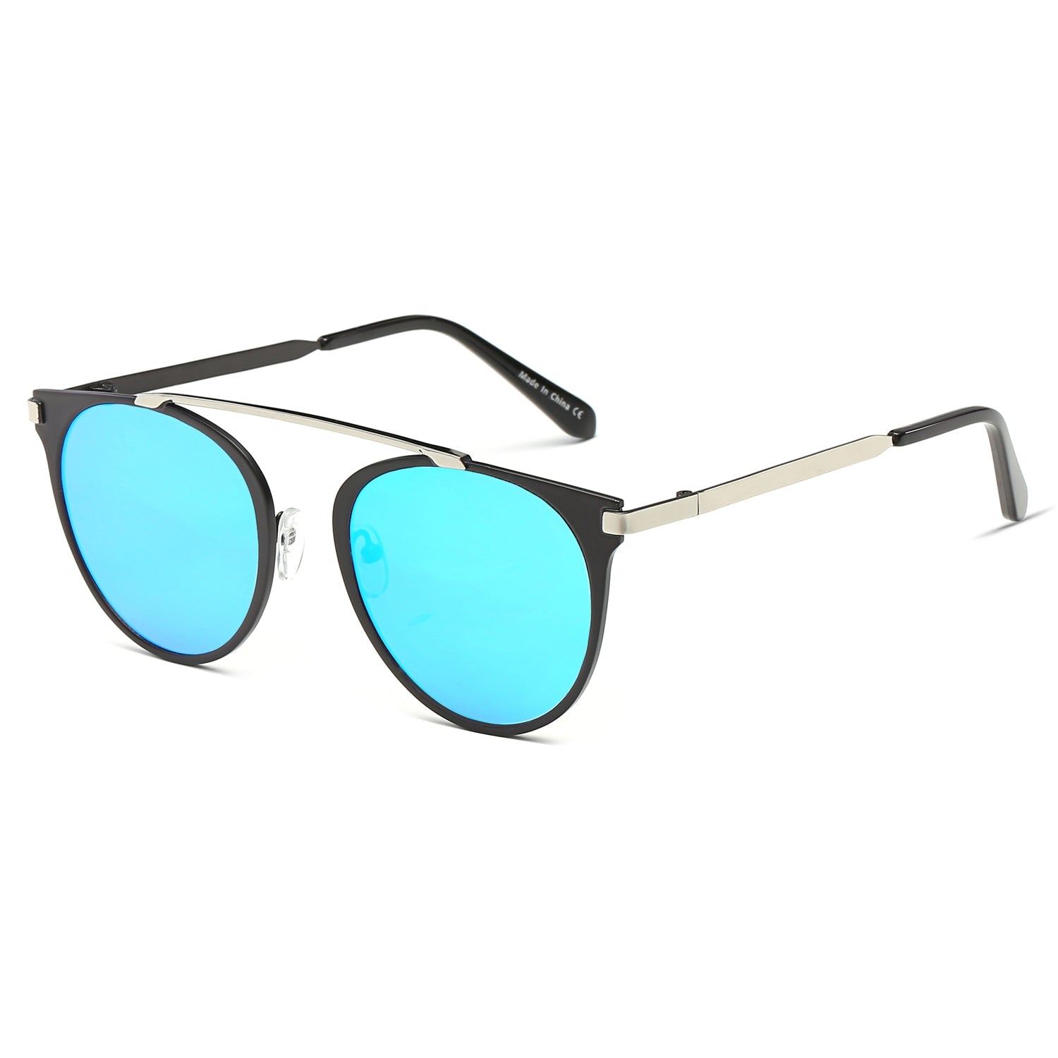 FRISCO | Modern Horn Rimmed Metal Frame Round Sunglasses by Cramilo Eyewear