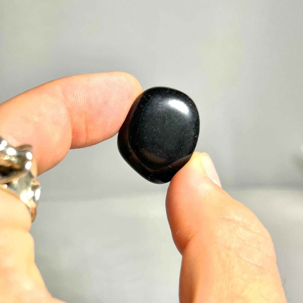 Black Obsidian Tumbled Pocket Stone by Sacred Crystals