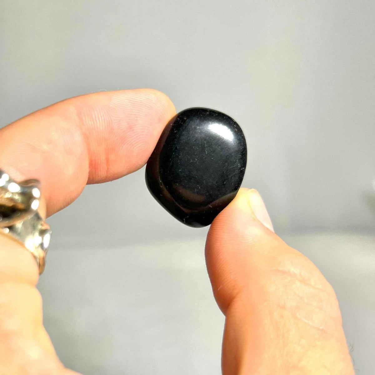 Black Obsidian Tumbled Pocket Stone by Sacred Crystals