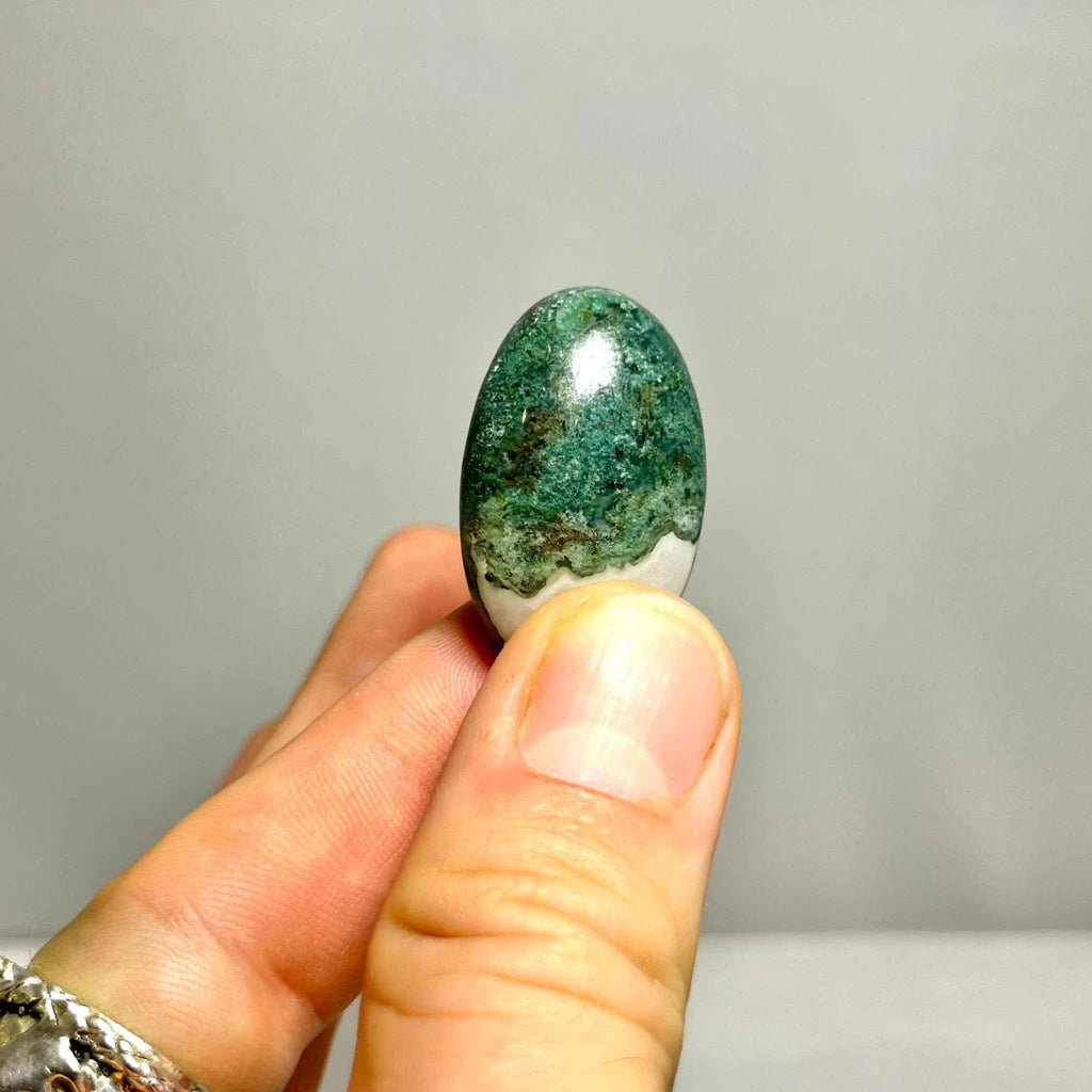 Moss Agate Tumbled Pocket Stone by Sacred Crystals