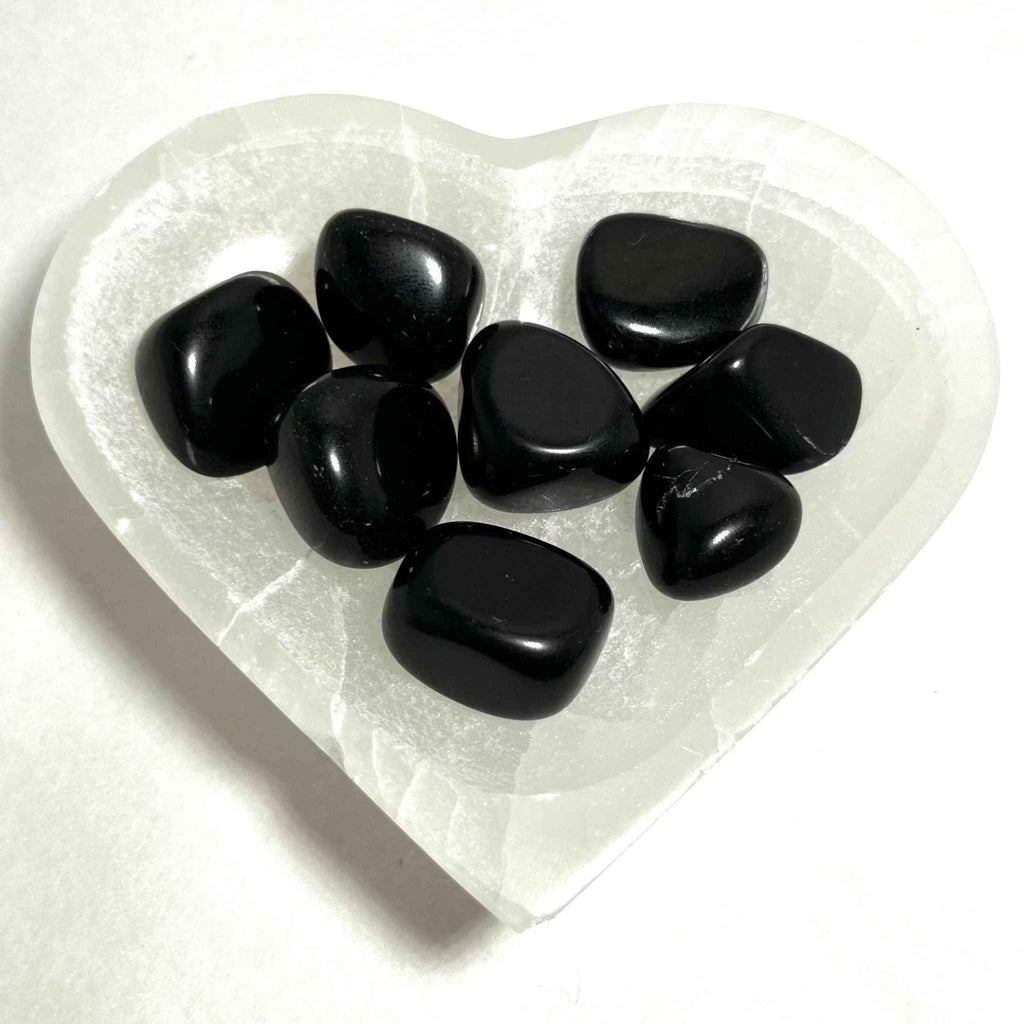 Black Obsidian Tumbled Pocket Stone by Sacred Crystals