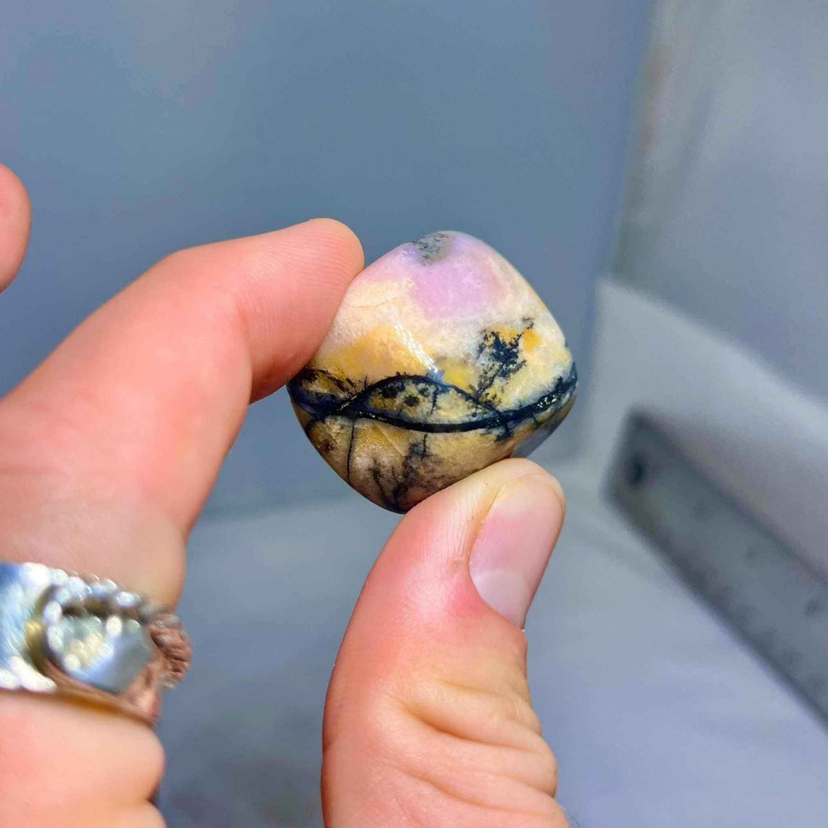 Rhodonite Tumbled Pocket Stone by Sacred Crystals