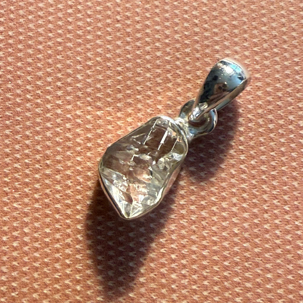 Sterling Silver Herkimer Diamond Drop Pendant by Sacred Crystals