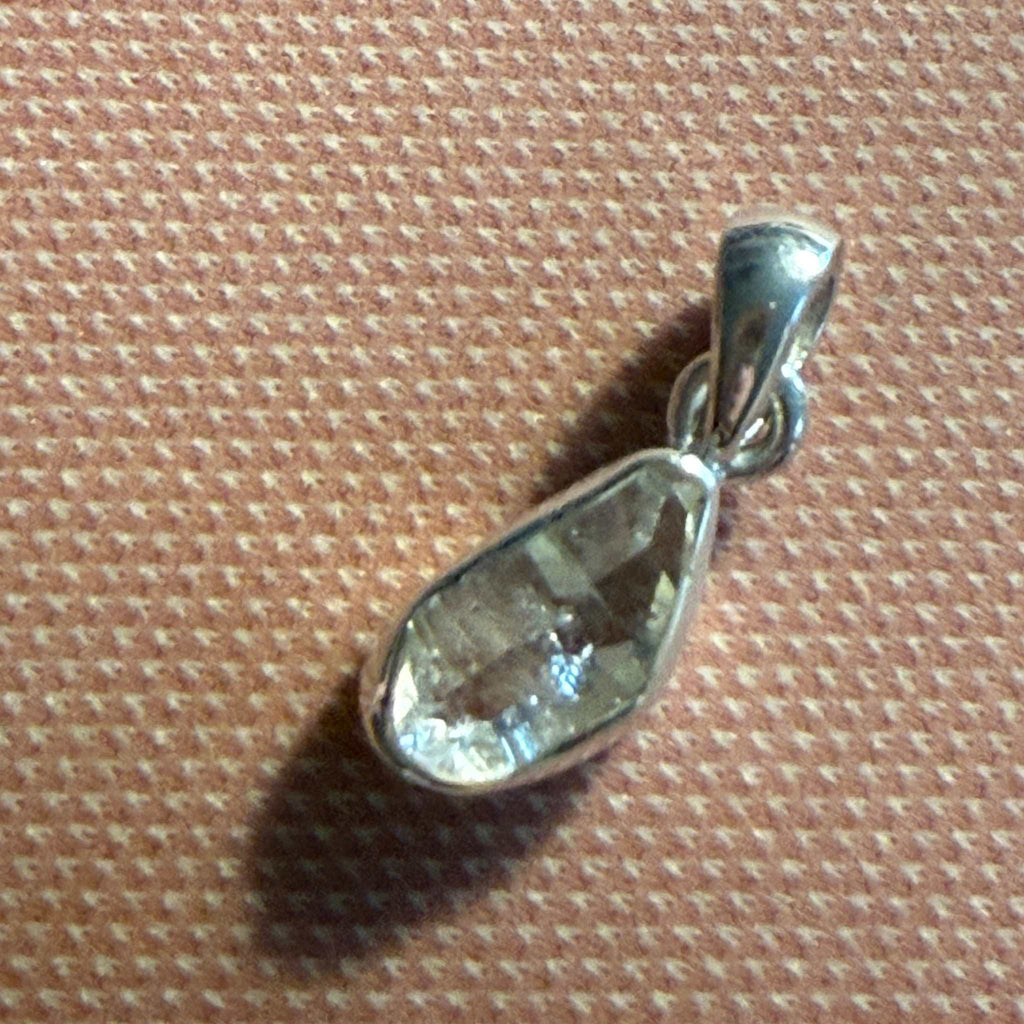 Sterling Silver Herkimer Diamond Drop Pendant by Sacred Crystals