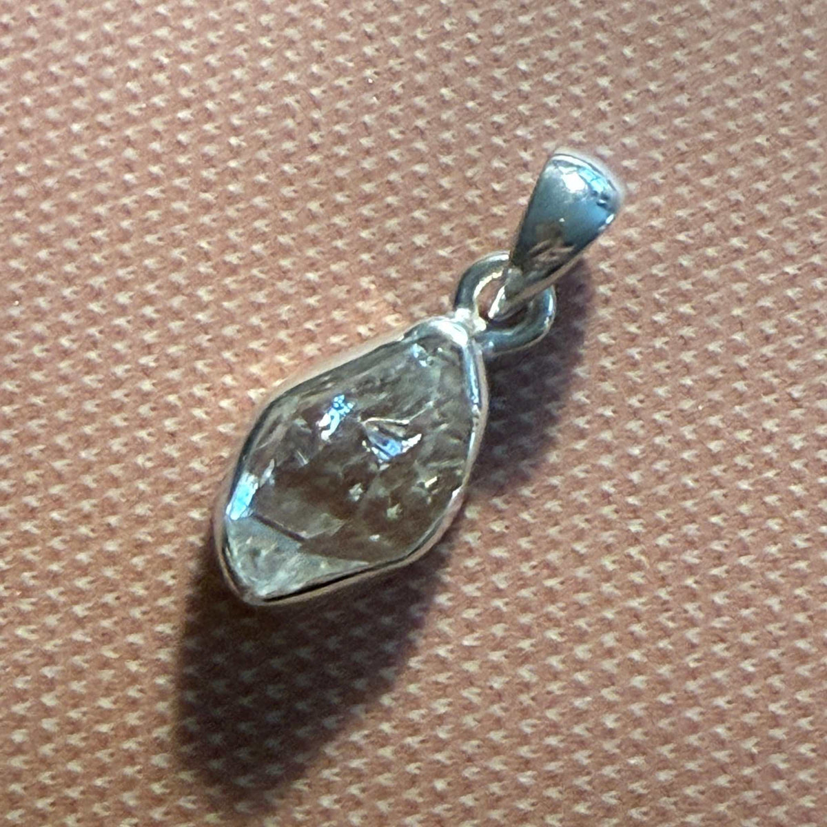 Sterling Silver Herkimer Diamond Drop Pendant by Sacred Crystals