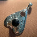 Sterling Silver “Spirit Gate” Planchette Pendant – Malachite, Moonstone, or Black Onyx by Sacred Crystals