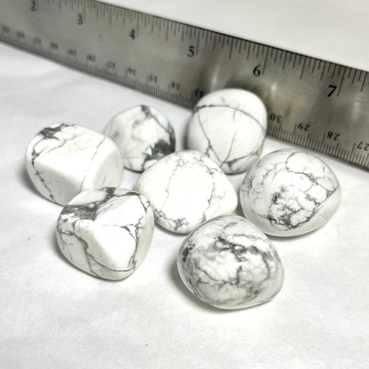 White Howlite Tumbled Stone by Sacred Crystals