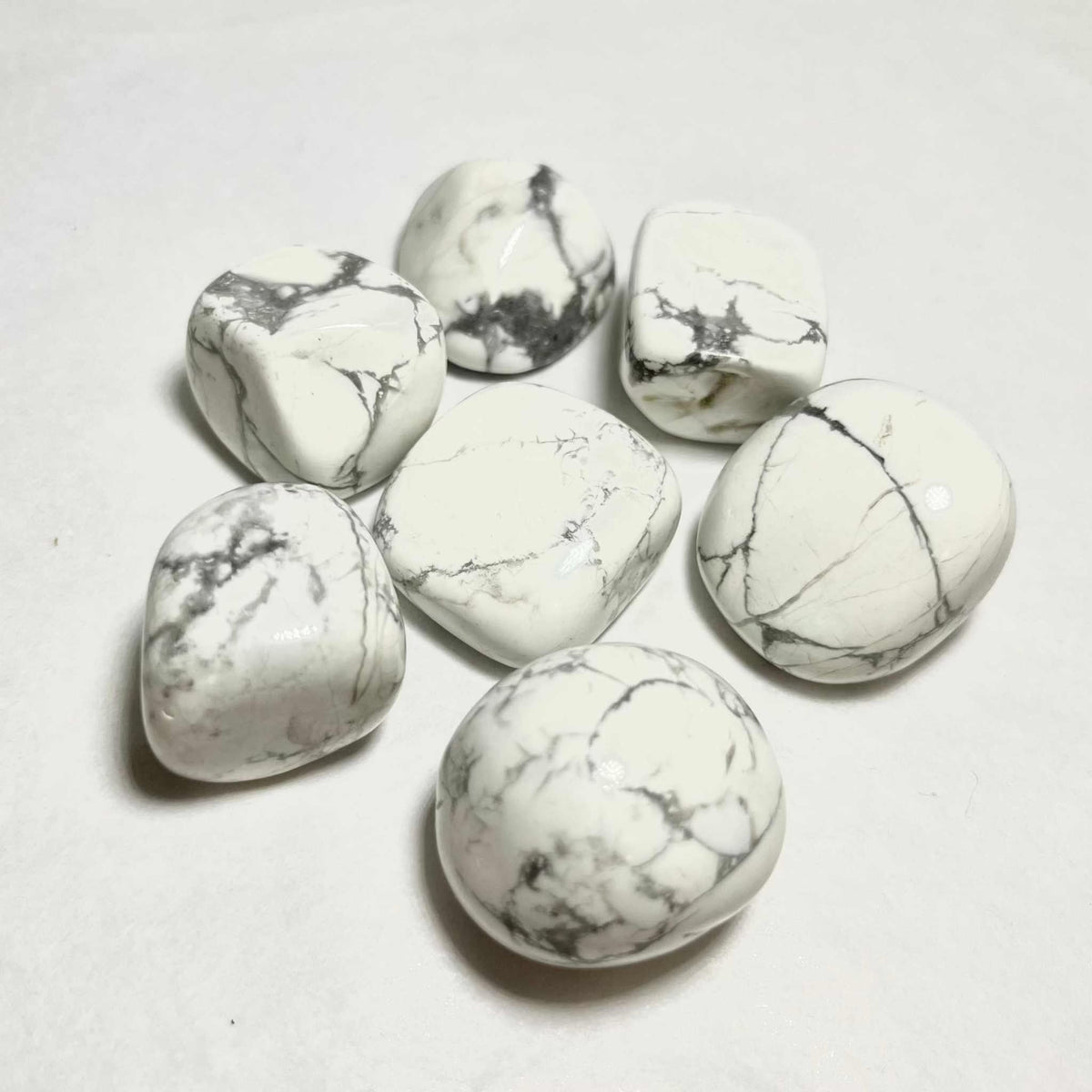 White Howlite Tumbled Stone by Sacred Crystals