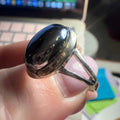 Terahertz Mirror-Stone Minimalist Ring - Sterling Silver - Sizes 6, 8, & 9 by Sacred Crystals