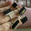 Black Tourmaline Sterling Silver Ring – Natural Protection Crystal Jewelry (Sizes 6–9) by Sacred Crystals