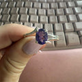Oval Amethyst Split-Band Sterling Silver Ring – Size 13 by Sacred Crystals
