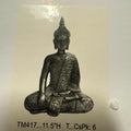 11.5" Buddha Touching the Earth Protection by Sacred Crystals