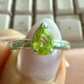 Peridot Teardrop Solitaire Ring – Sterling Silver – Size 7 & 9 by Sacred Crystals