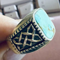 Masculine Turquoise Sterling Silver Ring — Sizes 10 & 11 by Sacred Crystals