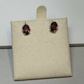 Garnet Oval Post Earrings – Sterling Silver by Sacred Crystals