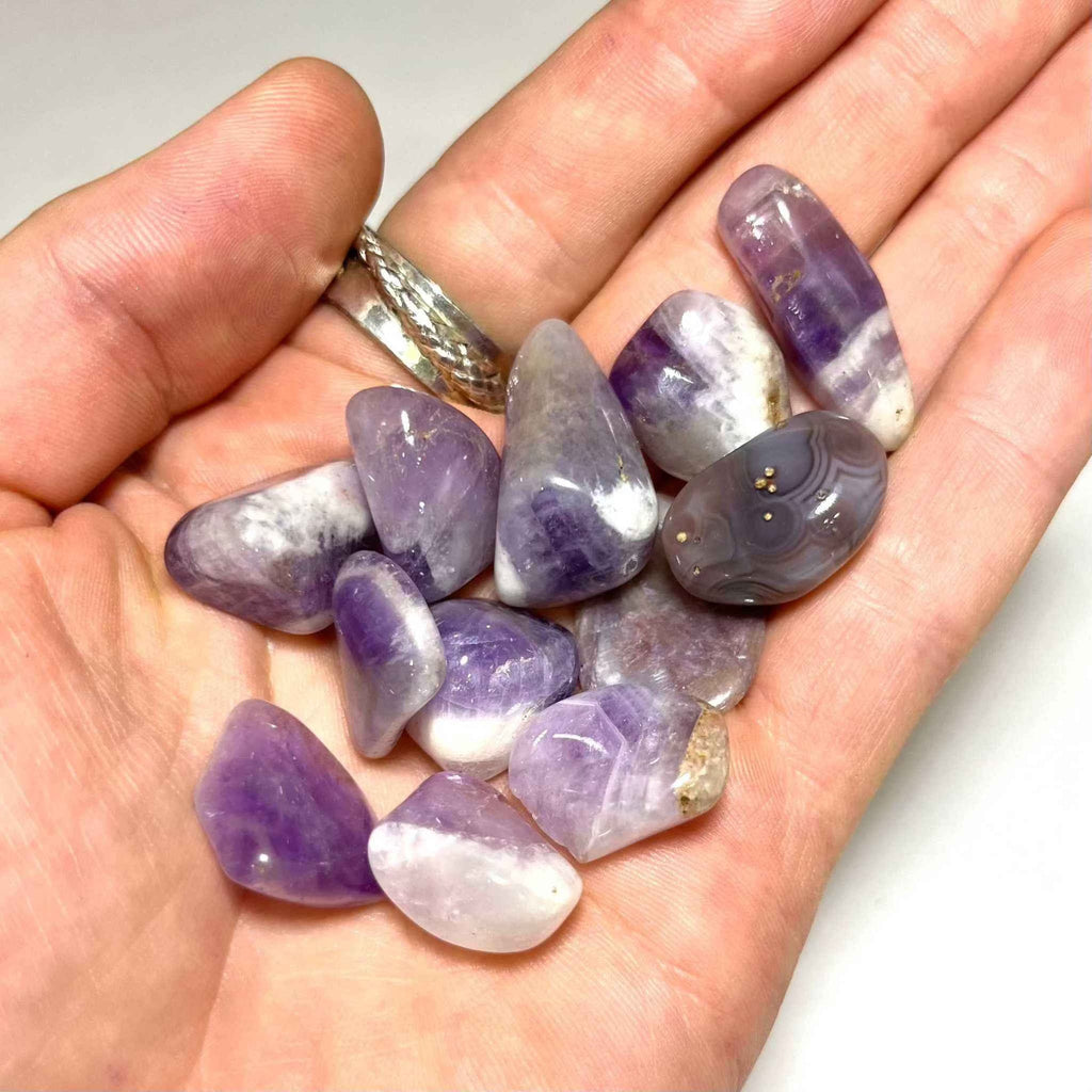 Chevron Amethyst Tumbled Stone by Sacred Crystals