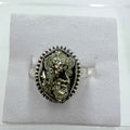 Sterling Silver Bezeled Rough Pyrite Ring - Size 6 - Protective, Abundant & Grounding by Sacred Crystals